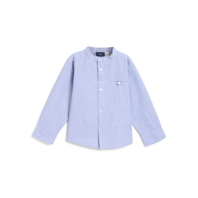 Boys Medium Light Blue Solid Long Sleeve Shirt